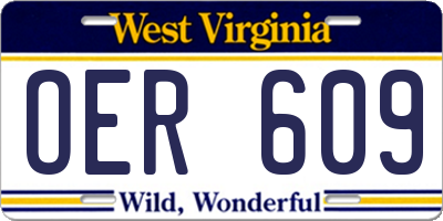 WV license plate OER609