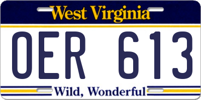 WV license plate OER613