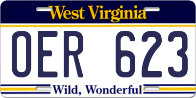 WV license plate OER623