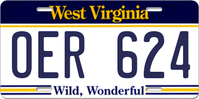 WV license plate OER624