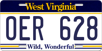 WV license plate OER628