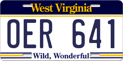 WV license plate OER641
