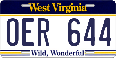 WV license plate OER644