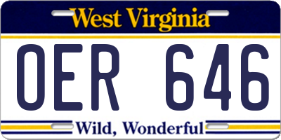 WV license plate OER646