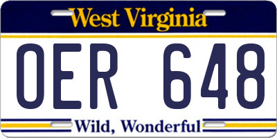 WV license plate OER648
