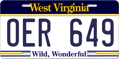 WV license plate OER649