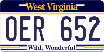 WV license plate OER652