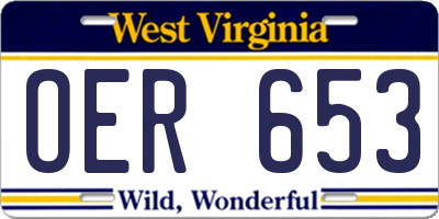 WV license plate OER653