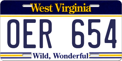 WV license plate OER654