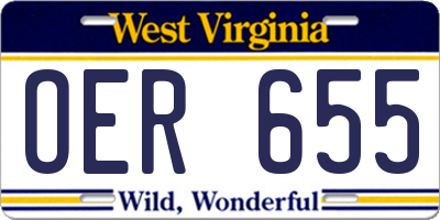 WV license plate OER655
