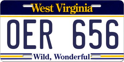 WV license plate OER656