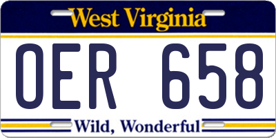 WV license plate OER658