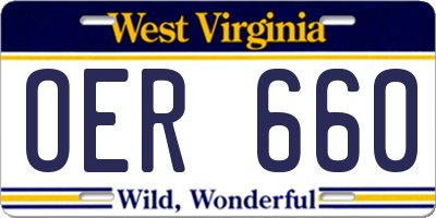 WV license plate OER660
