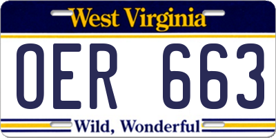 WV license plate OER663
