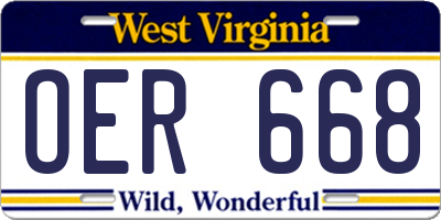 WV license plate OER668