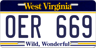 WV license plate OER669