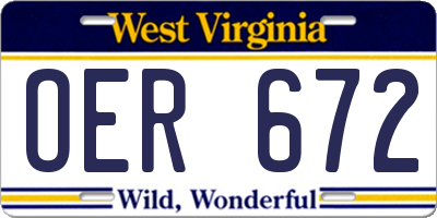 WV license plate OER672