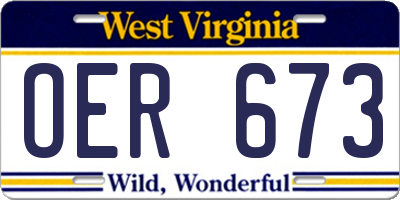 WV license plate OER673