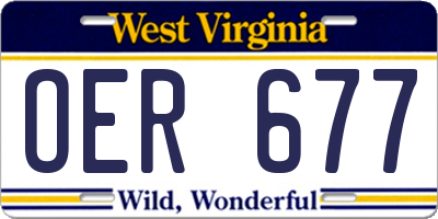 WV license plate OER677