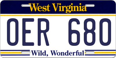 WV license plate OER680