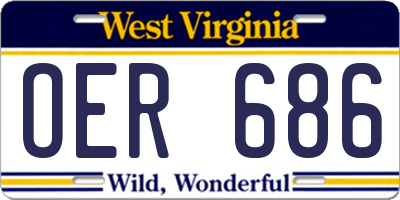 WV license plate OER686