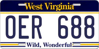 WV license plate OER688