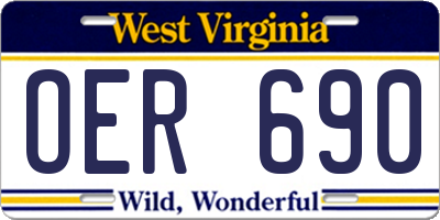WV license plate OER690
