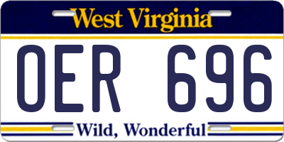 WV license plate OER696
