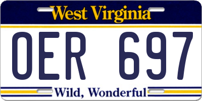 WV license plate OER697