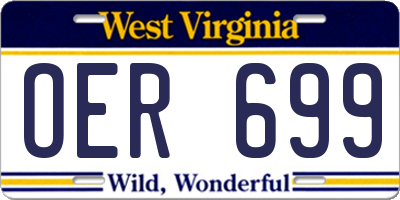 WV license plate OER699
