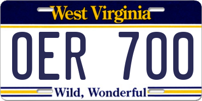 WV license plate OER700