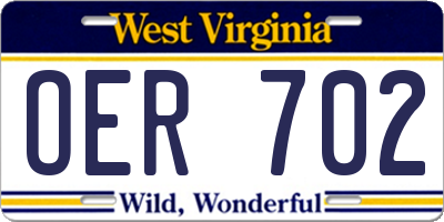 WV license plate OER702