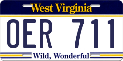 WV license plate OER711