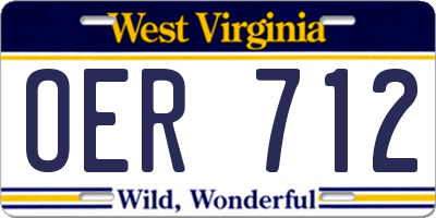 WV license plate OER712
