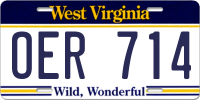 WV license plate OER714