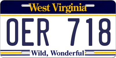 WV license plate OER718
