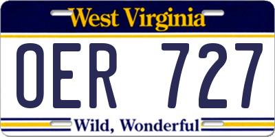 WV license plate OER727