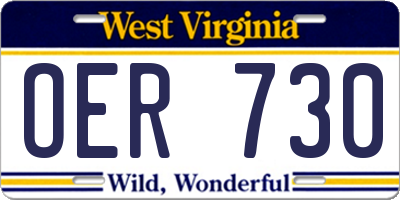 WV license plate OER730