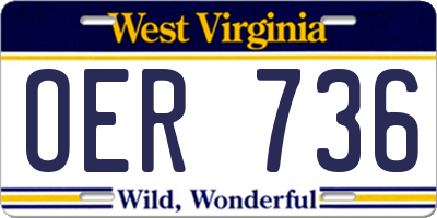 WV license plate OER736