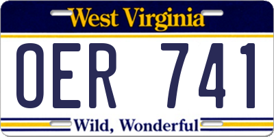 WV license plate OER741