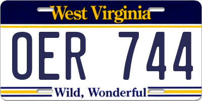 WV license plate OER744