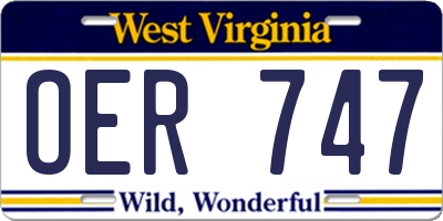 WV license plate OER747
