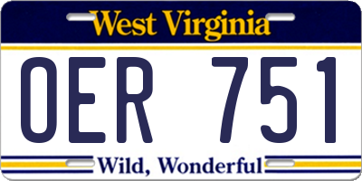 WV license plate OER751