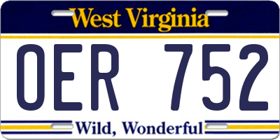 WV license plate OER752