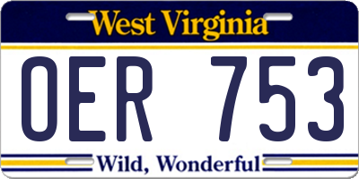 WV license plate OER753