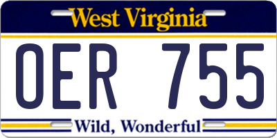 WV license plate OER755
