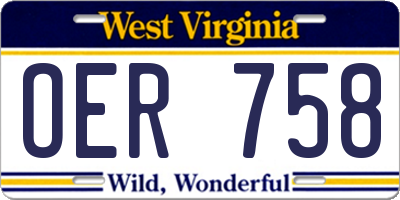 WV license plate OER758