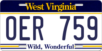 WV license plate OER759