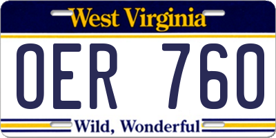 WV license plate OER760