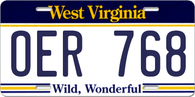 WV license plate OER768